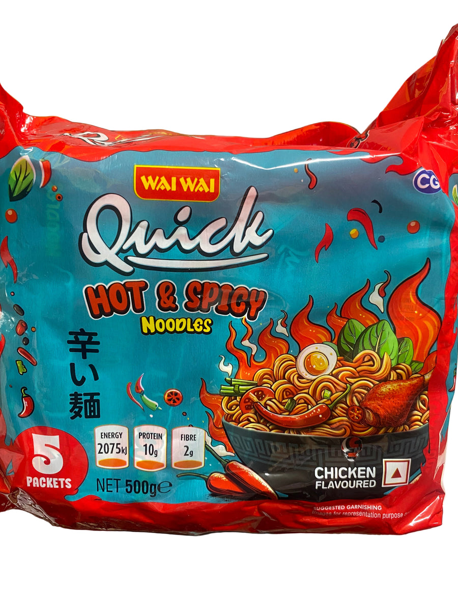 QUICK WAI WAI HOT&SPICY 5 X100g Pack