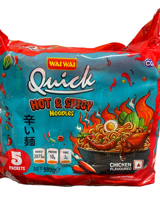 QUICK WAI WAI HOT&SPICY  5 X100g Pack