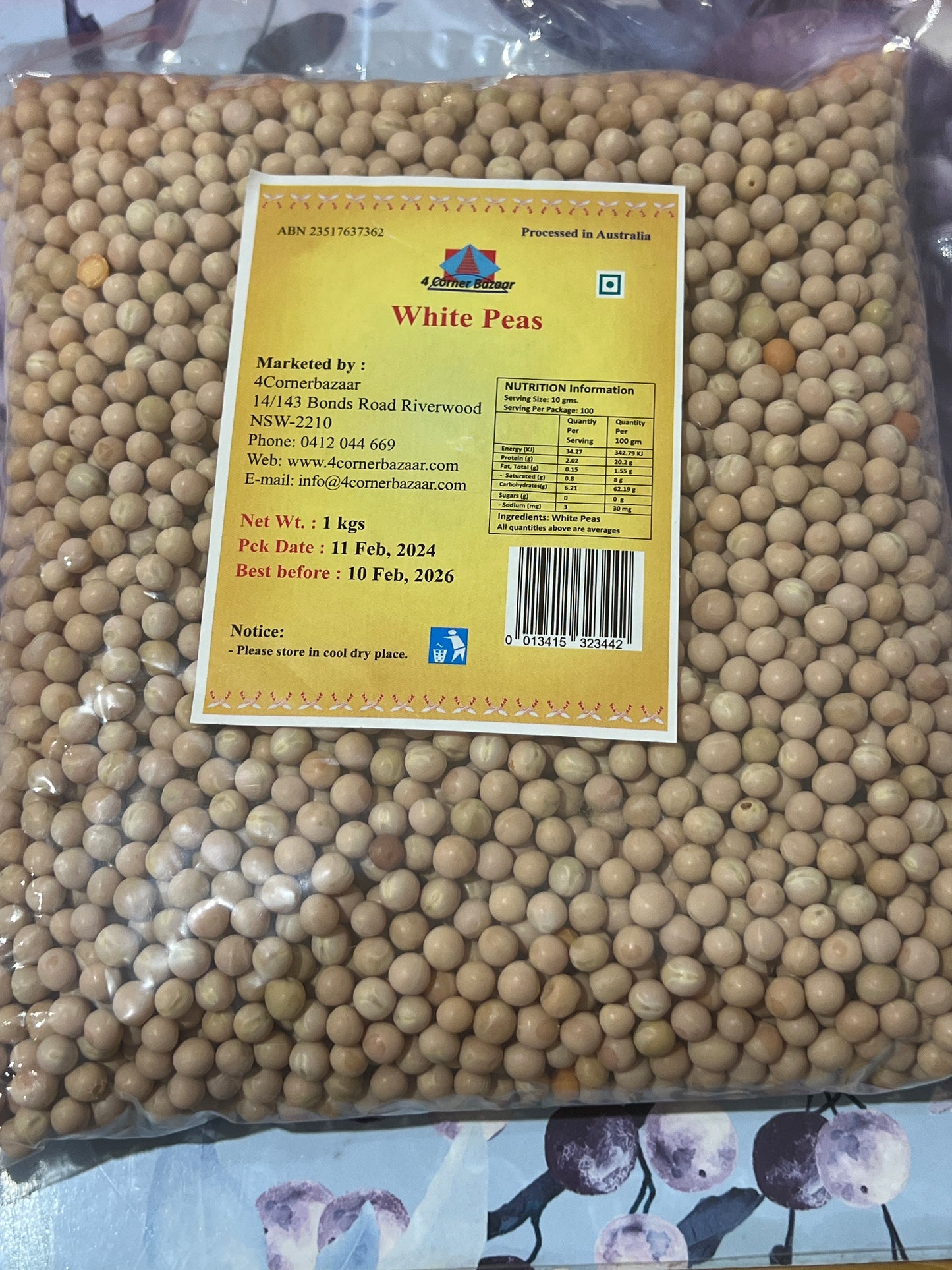 LOCAL WHITE PEAS-1KG