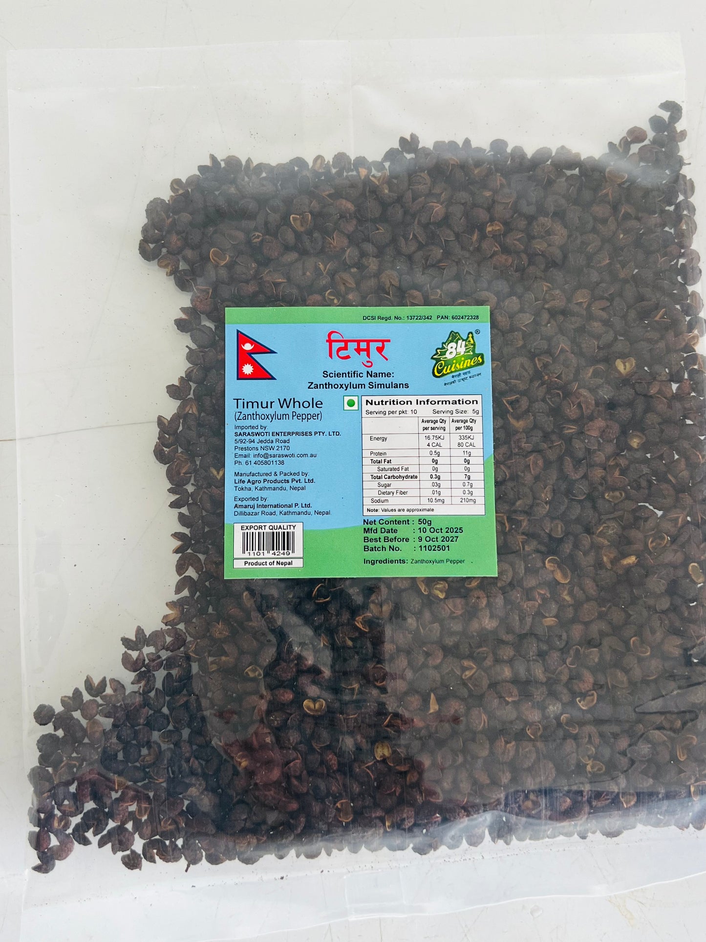 84 CUISINES TIMUR WHOLE-50GM